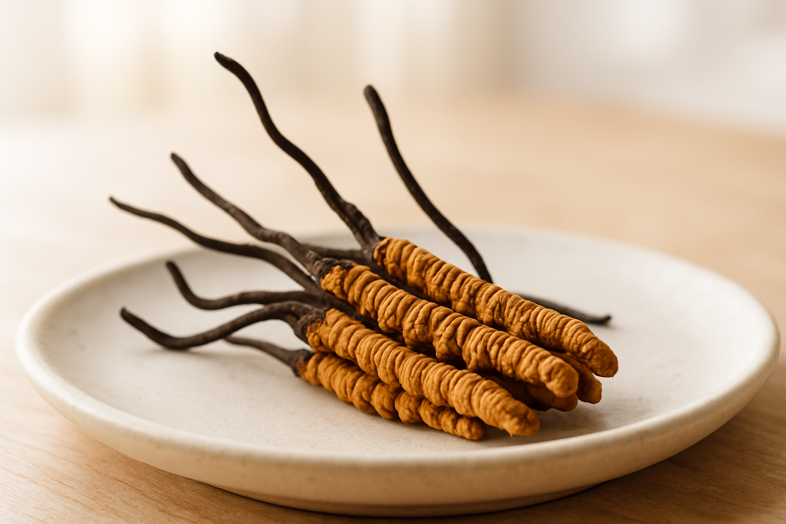 Authentic dried Cordyceps sinensis caterpillar fungus