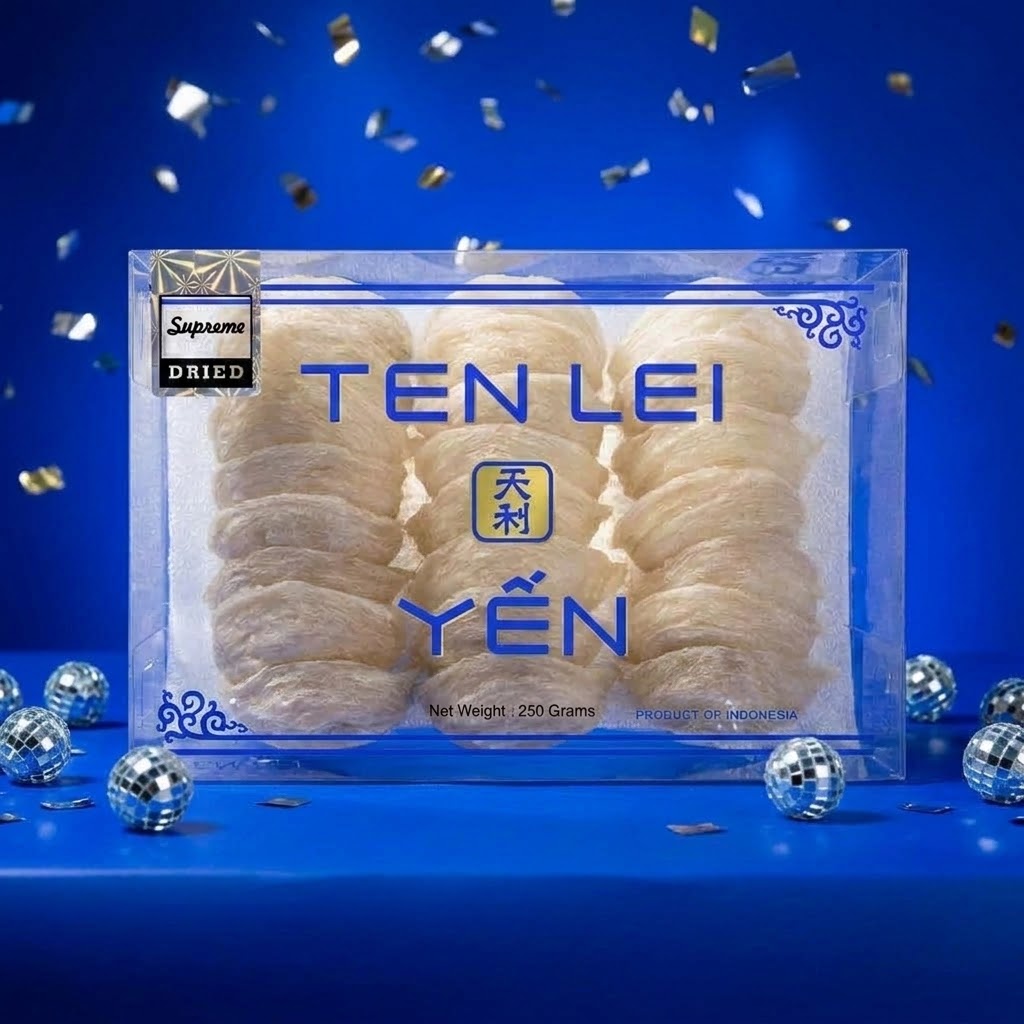 Ten Lei Yến Blue Label Supreme dried bird's nest 250g box