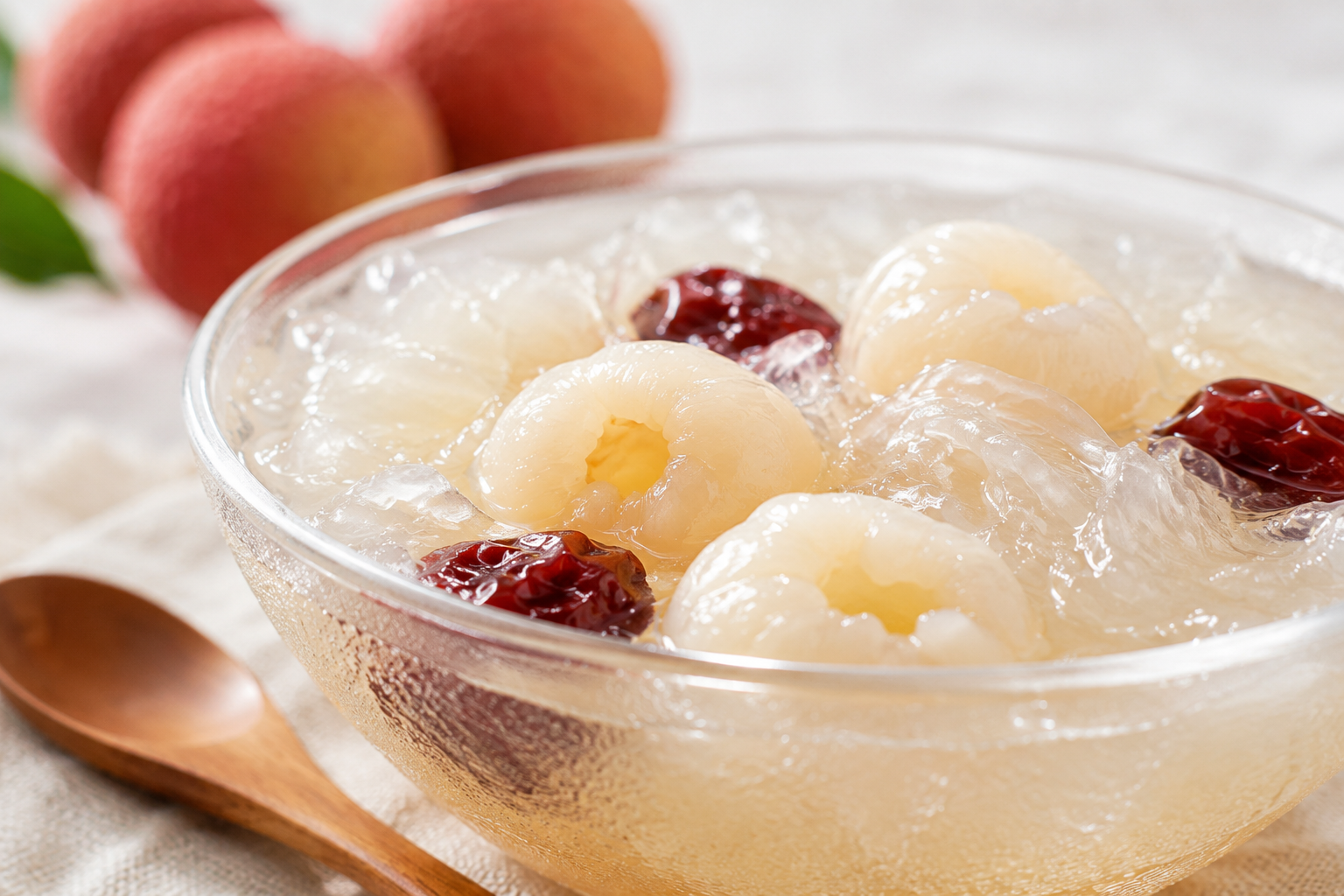 Chilled Bird's Nest with Fresh Lychee and Rock Sugar: A Light Summer Recipe
