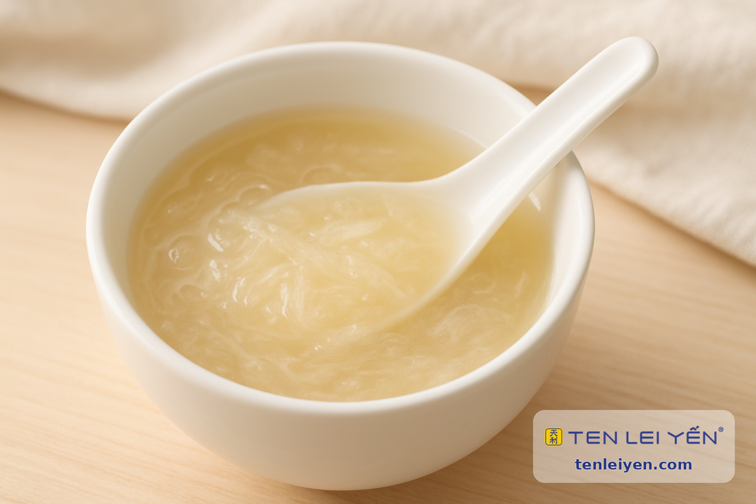 Small bowl of prepared edible bird's nest for children