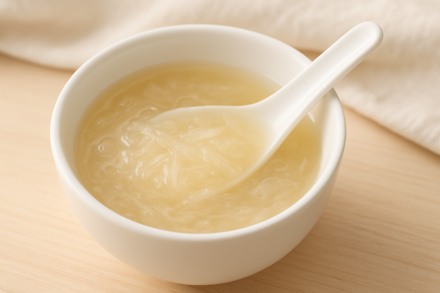 Small bowl of prepared edible bird's nest for children