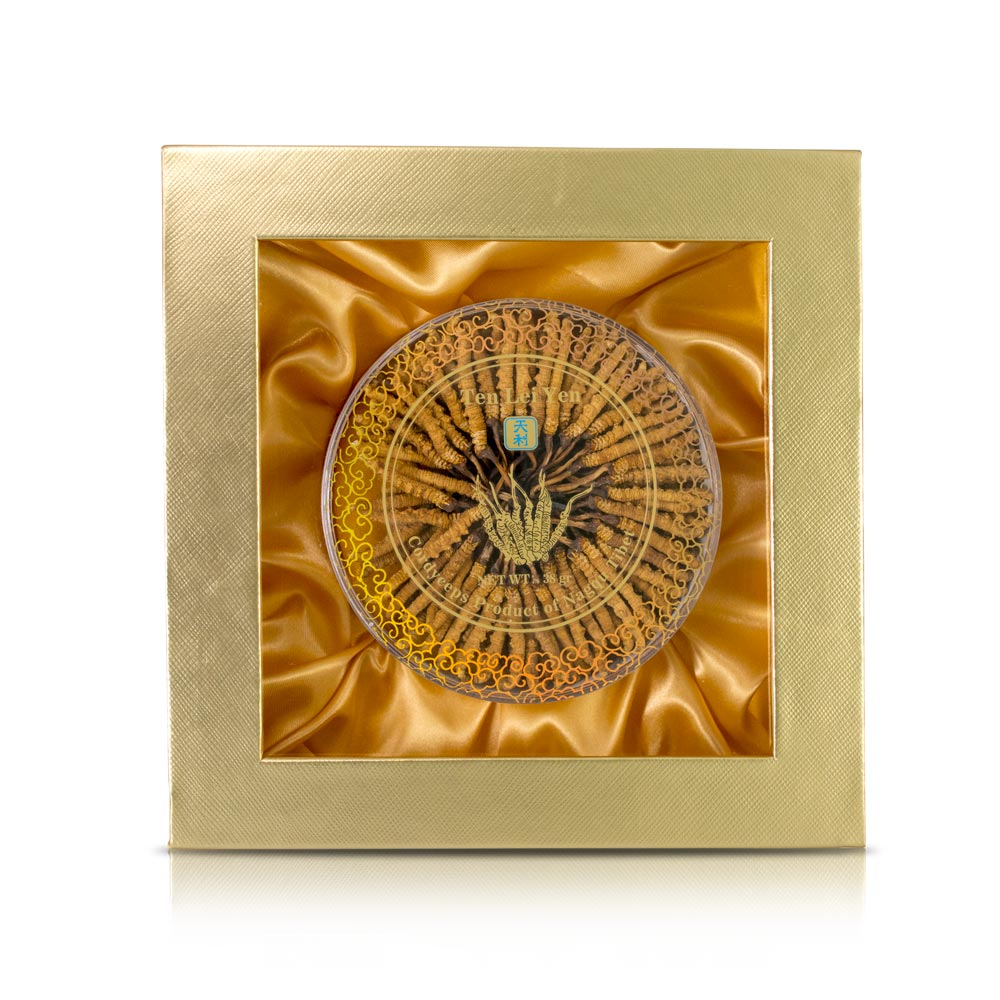 Wild cordyceps sinensis from Nagqu Tibet presented as a refined gift