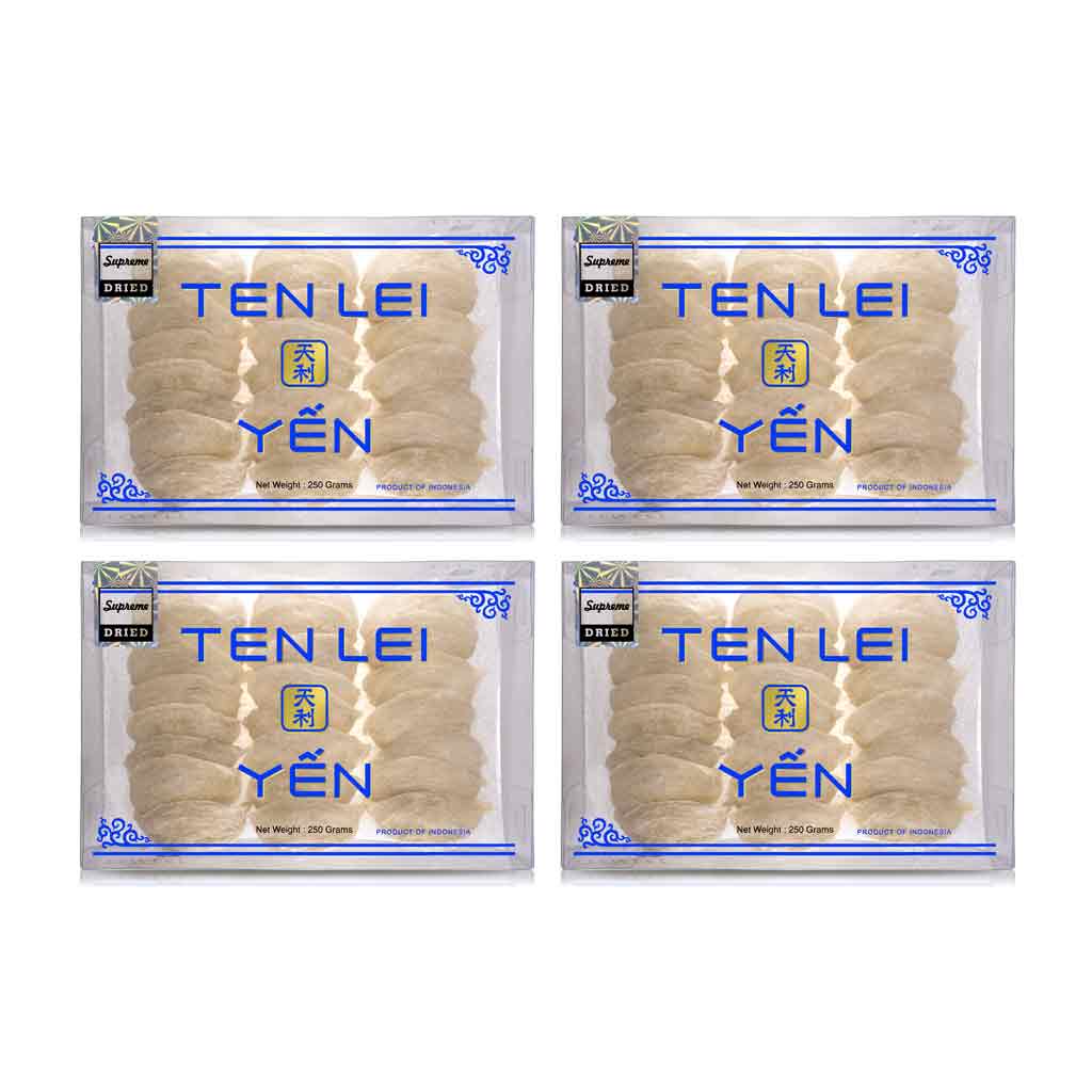 Ten Lei Yen Blue Label Birds Nest 4 Boxes of 250 Grams