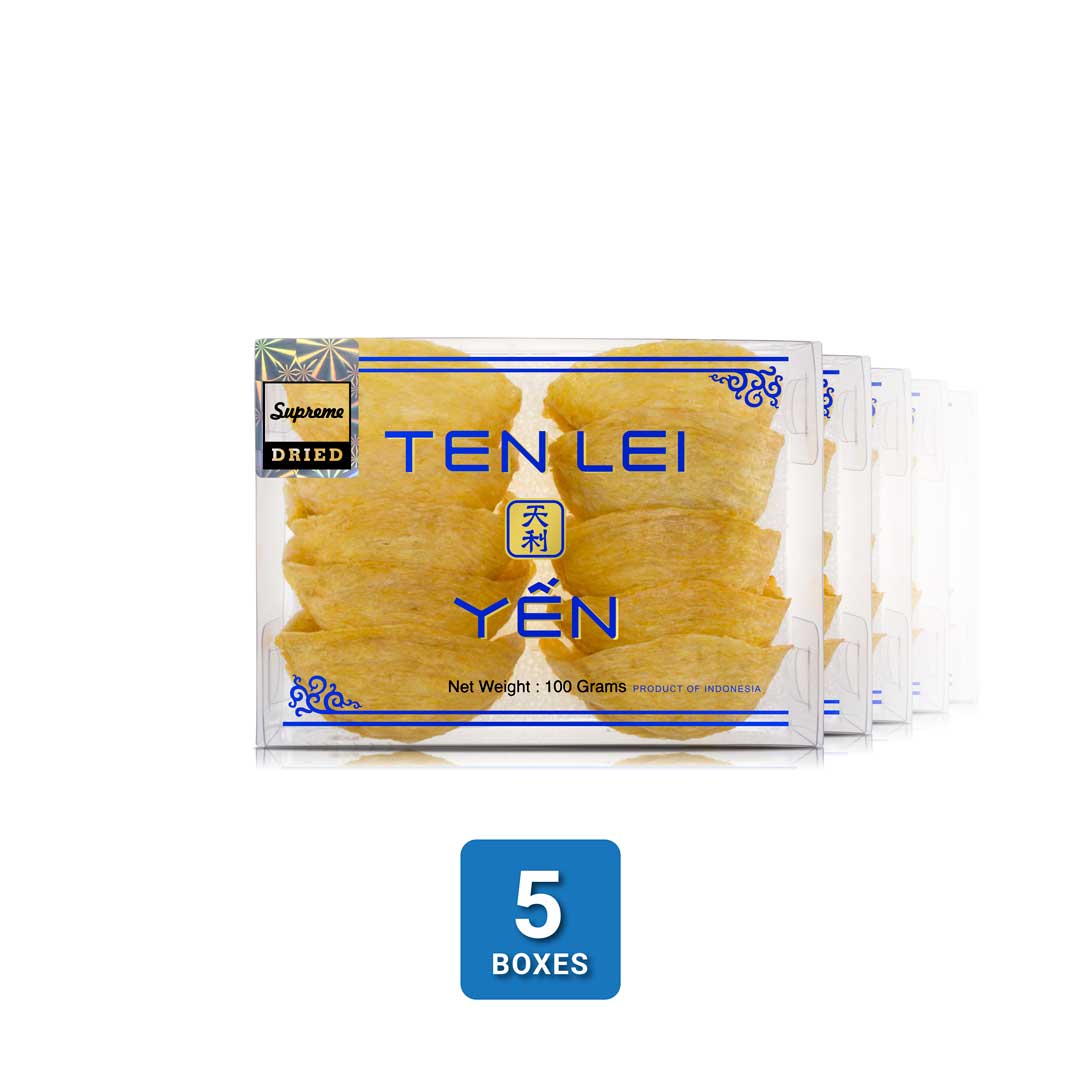 Blue Label Supreme Golden Edible Bird's Nest | 100 Grams (5 Boxes)