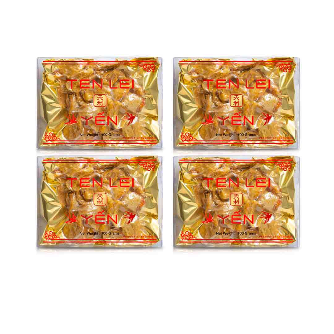 Red Label Small Broken Golden Edible Bird's Nest | 100 Grams (4 Boxes)