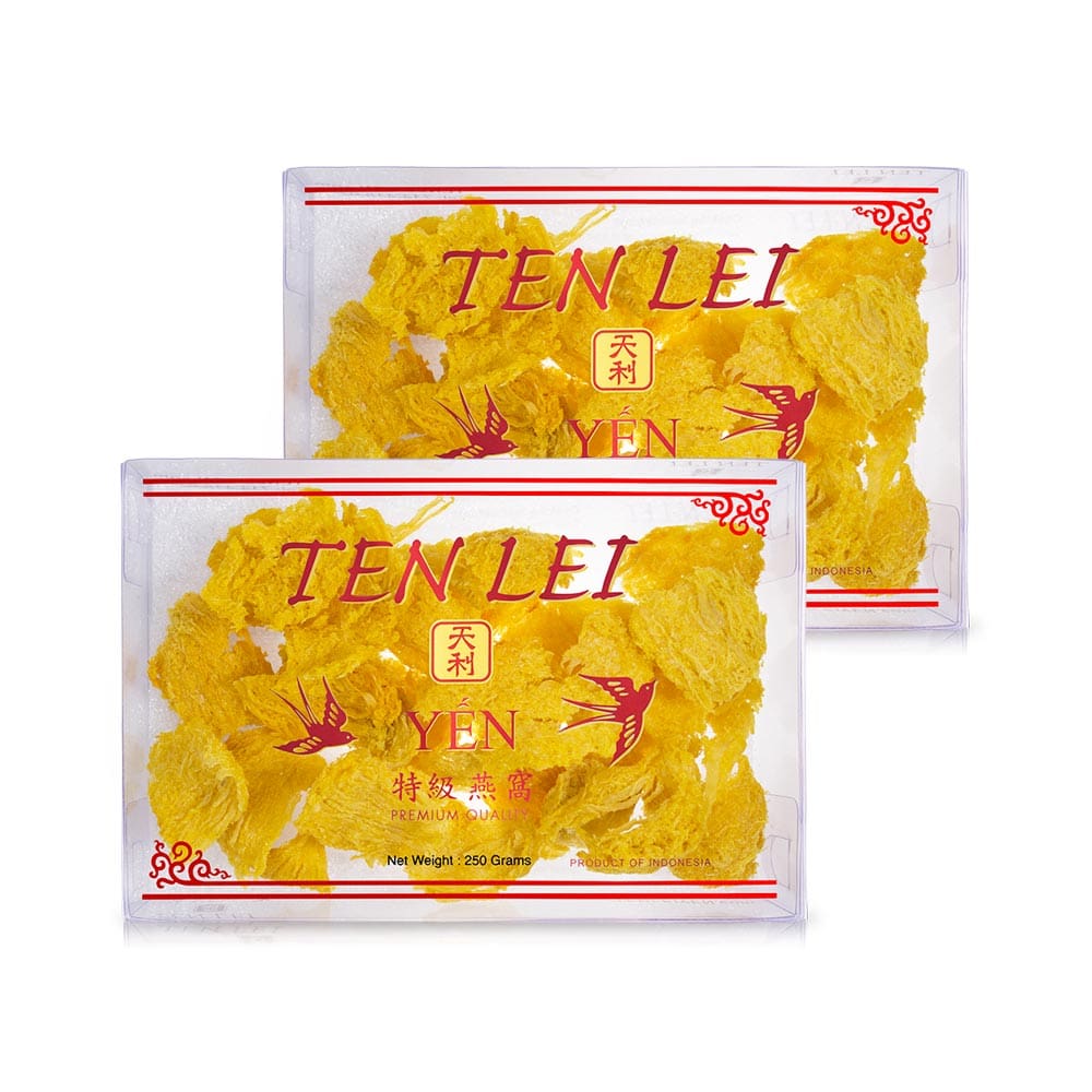 Red Label Medium Broken Golden Edible Bird's Nest | 250 Grams (2 Boxes)