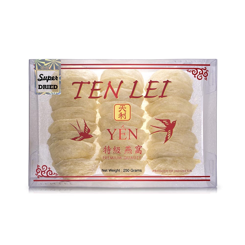 Red Label Super White Edible Bird's Nest | 250 Grams (4 Boxes)