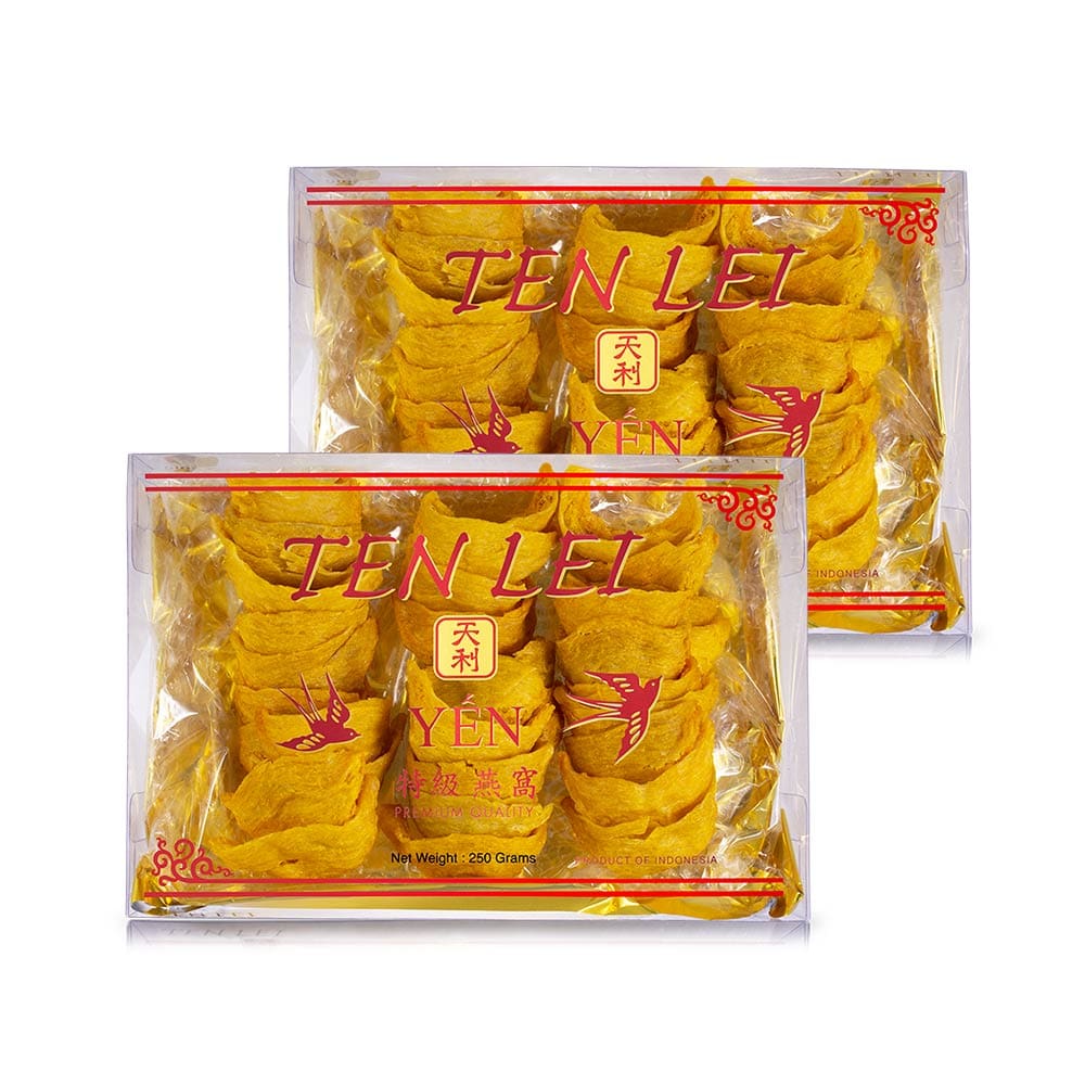 Red Label Large Broken Golden Edible Bird's Nest | 250 Grams (2 Boxes)