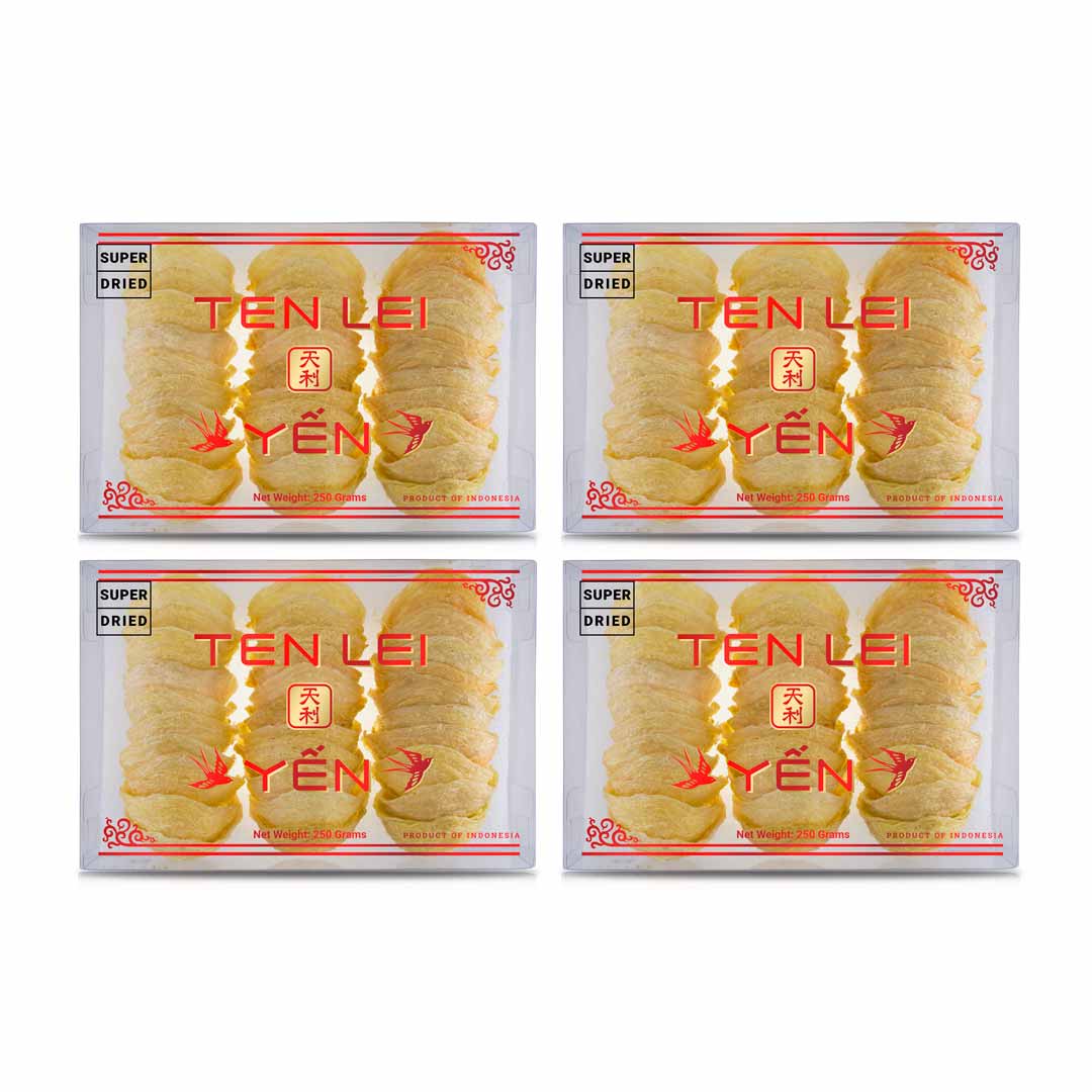 Red Label Super Dried Golden Edible Bird's Nest | 250 Grams (4 Boxes)
