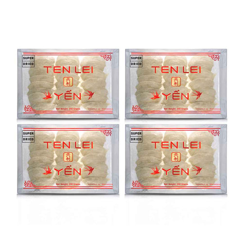 White Edible Bird's Nest – Red Label, Super Dried – 250g x 4 Boxes