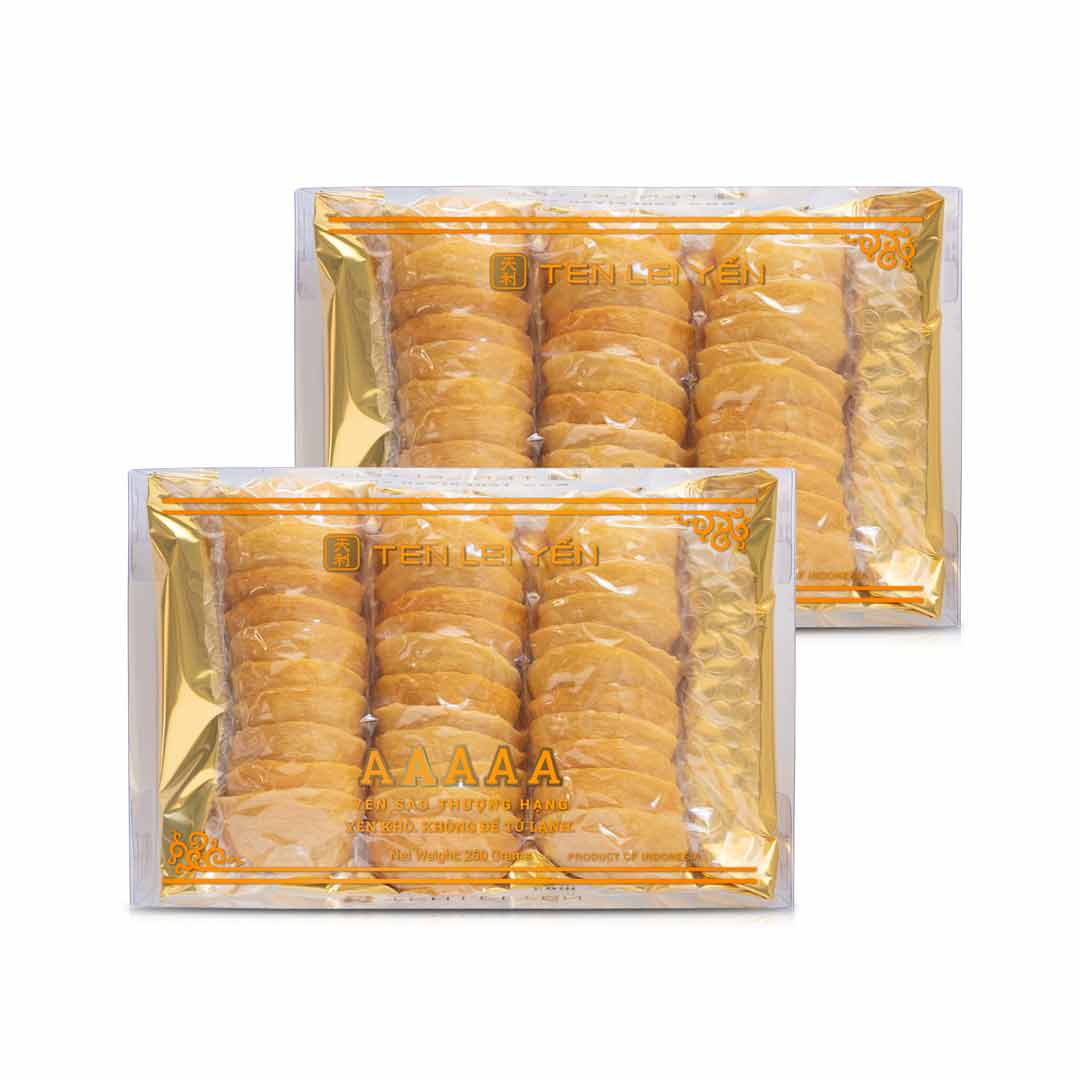 Golden Edible Bird's Nest, 5A (AAAAA) – Ten Lei Yen – 250g (8.8 oz) (2 Boxes)