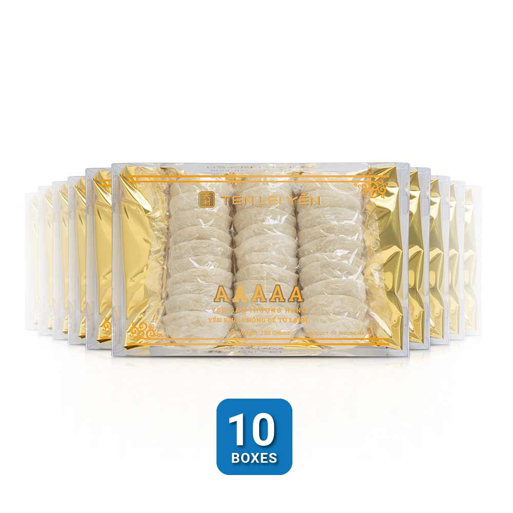 AAAAA White Edible Bird's Nest | 250 Grams (10 Boxes)