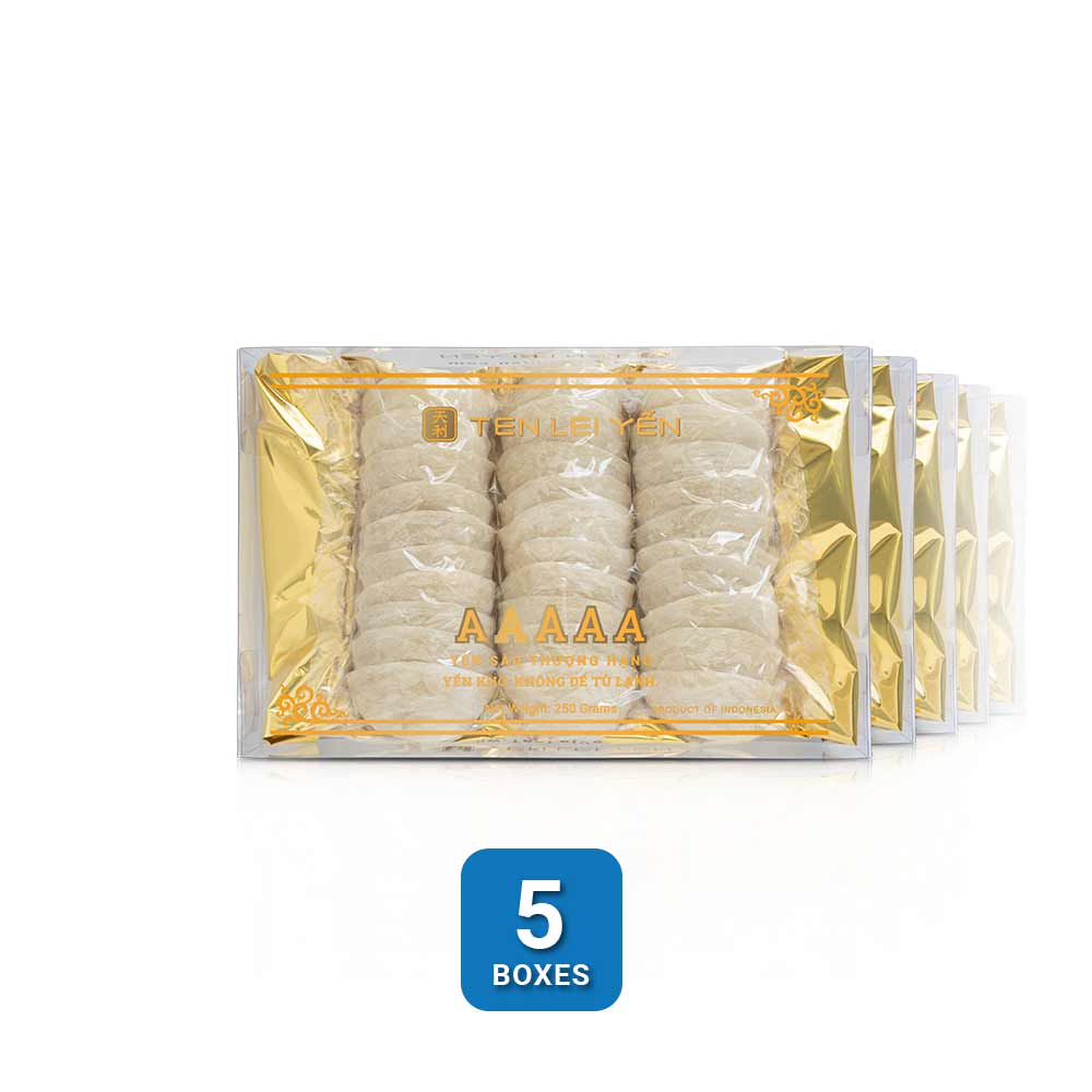 AAAAA White Edible Bird's Nest | 250 Grams (5 Boxes)