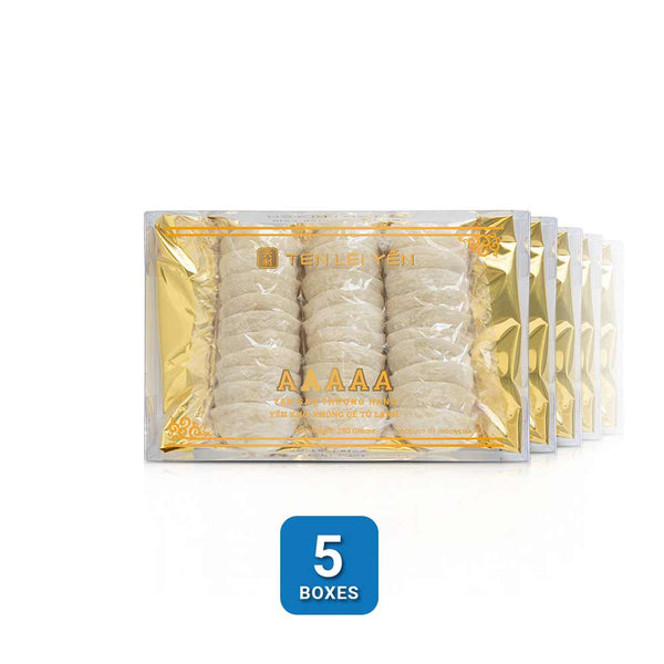 White Edible Bird's Nest, 5A (AAAAA) – Ten Lei Yen – 250g x 5 Boxes