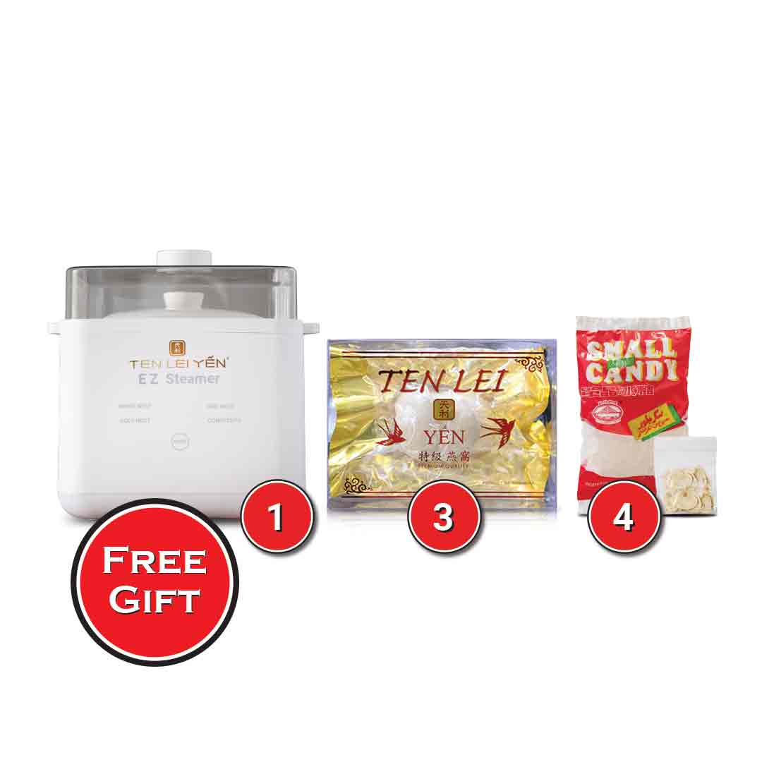 Red Label Super Dried White Edible Bird's Nest | 250 Grams (4 Boxes)