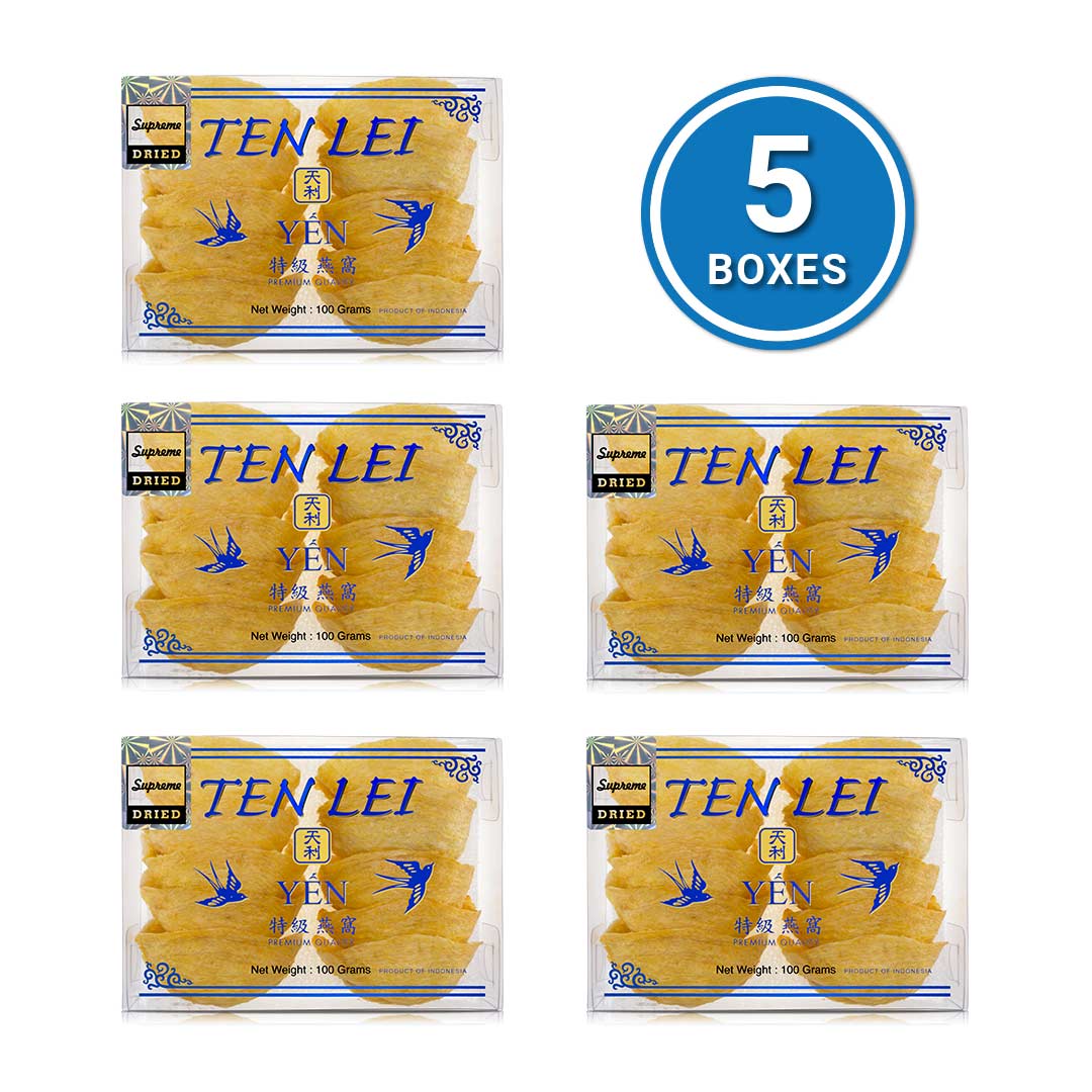 Blue Label Supreme Golden Edible Bird's Nest | 100 Grams (5 Boxes)